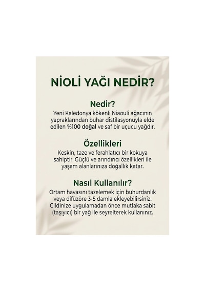 6 Adet - Nioli Melaleuca Viridiflora Yağı 20 Ml Diğer