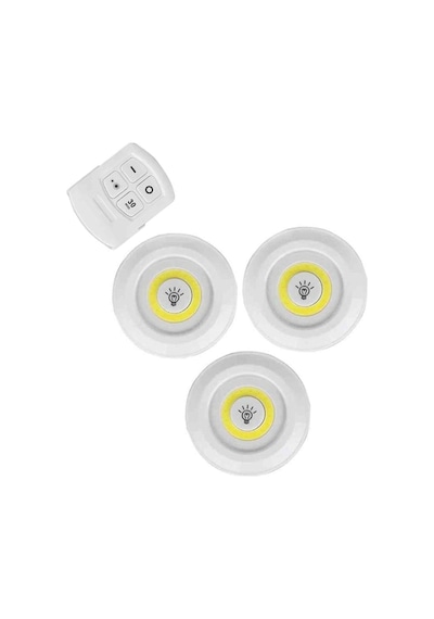 Cob Led Aydınlatma Pilli Kumandalı 3 Adet Volemi V-3+1 Beyaz