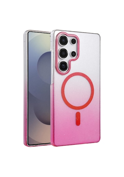 Samsung Galaxy S23 Ultra Uyumlu Glossy Magsafe Kapak - Pembe