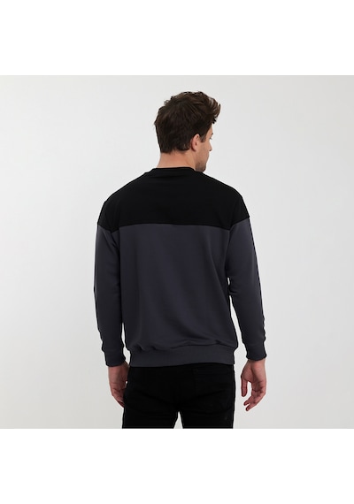 Twobull HELSİNKİ Erkek  Siyah / Füme Sweatshirt