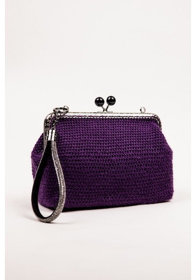 Fabric Craft Bag Portföy Çanta Bilek Askılı Merserize İplik Mor Mor