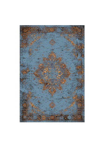 Kartela Halı Melo Halı Jüt Taban Dokuma Halı Mavi - 60 X 90 Cm