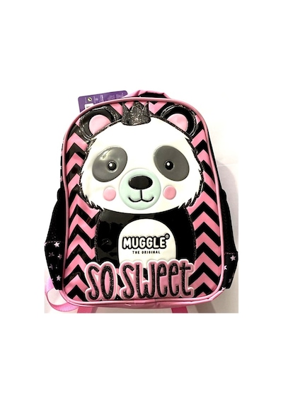 Muggle Panda Anaokulu Çantası Siyah-Pembe Mu-7327