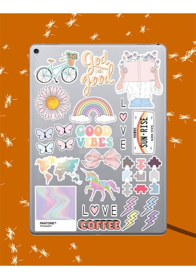 Pastel Renkler Sticker Seti Laptop Ajanda Pc Tablet Telefon Defter Etiket Bullet Journal Diğer