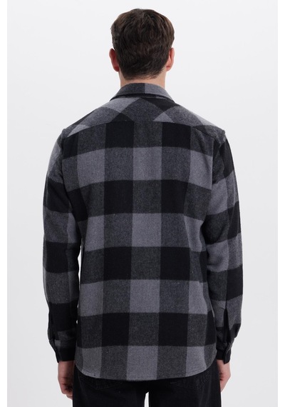 Tudors Erkek Regular Fit Klasik Fit Kareli Cepli Oduncu Gömlek-41898 Çok Renkli