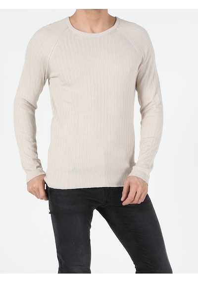 Colin's Slim Fit Bisiklet Yaka Erkek Bej Kazak CL1047125_Q1.V1_BEI