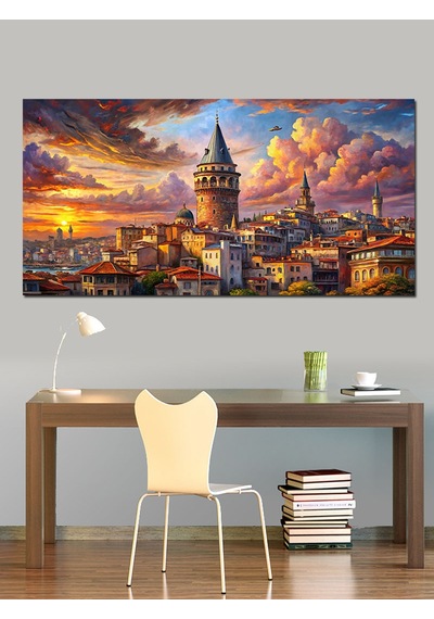 Kanvas Tablo Galata Kulesi Gün Batımı