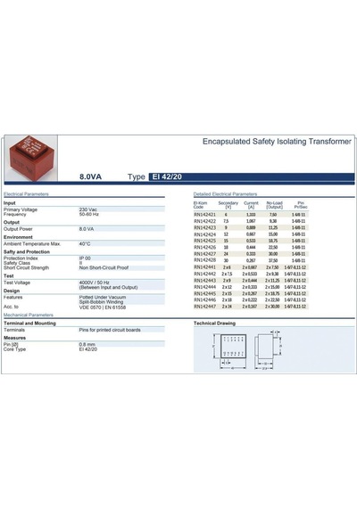Trafo El-kom 8va 2x24v Mavi Rn142447 2x0,167 Miliamper