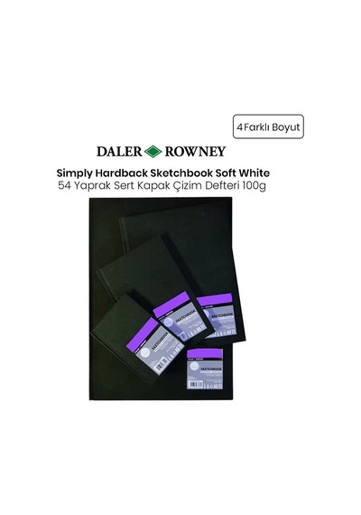 Daler Rowney Simply Hardback Sketchbook Soft White Sert Kapak Çizim Defteri 54 Yaprak 100g