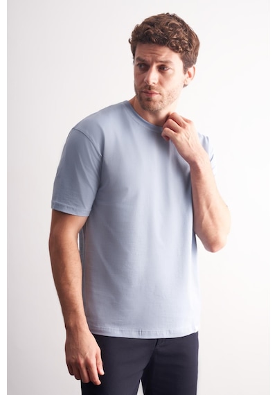 Mavi Bisiklet Yaka Kısa Kol Slim Fit Pamuklu Basic Tişört 1011255106 Mavi