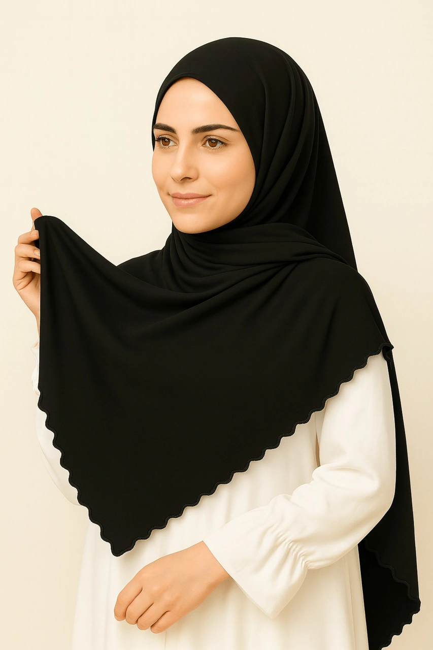 Mim Eşarp Enba Premium Jersey Sandy Şal - 75x190 Cm Siyah