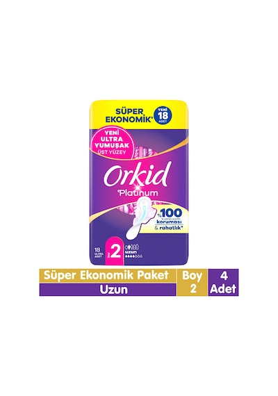 Orkid Platinum Uzun Ped Süper Ekonomik Paket 18x4 72 Adet