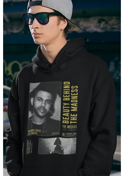 Beauty Behind The Madness Yazılı Unisex Oversize The Weeknd Hoodi Siyah