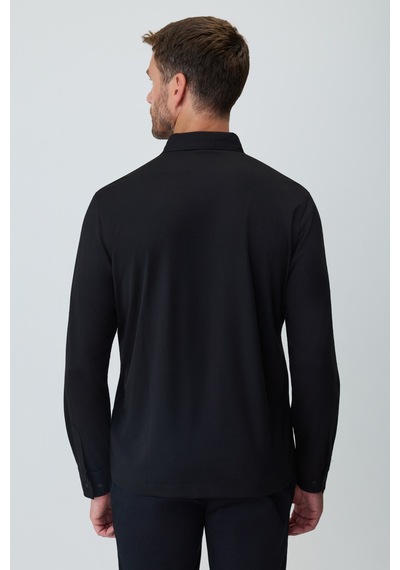 Morven Erkek Siyah Polo Yaka Rayon Sweatshirt 27ks063002001 Siyah