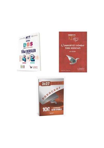 2027 2027 Ayt Limit Sayısal Ders Bitirme Seti Tüm Dersler Soru + Cumhuriyet Dönemi Türk Edebiyatı El Kitabı Set
