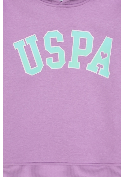 U.S. Polo Assn. Kız Çocuk Lila Şardonlu Kapüşonlu Sweatshirt 50317890-VR034