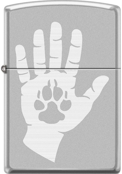 Zippo Hand And Paw Print Design Çakmak