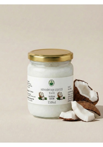 Soğuk Sıkım Hindistan Cevizi Yağı Coconut Oil Cocos Nucifera Saf Doğal 150 Ml 150 ML