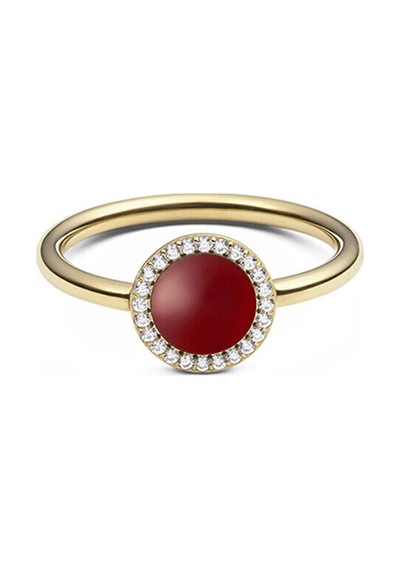 Audrey Ring Red Agathe Gold Altın