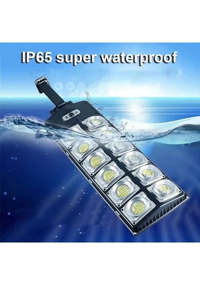 600w Solar Hareket Sensörlü Bahçe Aydınlatması 12 Led Panel Lamba, Güneş Enerjili, Kumandalı 3modlu