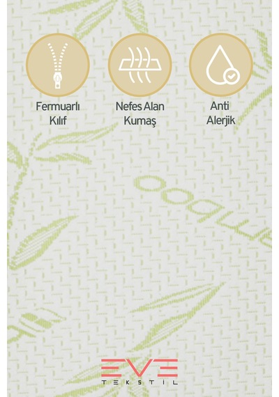 6 Adet Bamboo Antibakteriyel Fermuarlı Yıkanabilir Otel Lüks Yastık Kılıfı 50x70cm Beyaz