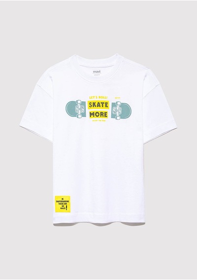 Mavi Oversize Beyaz Erkek Çocuk T-shirt M6610276-620 Beyaz
