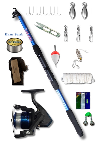 Travel 165cm 50-150gr Powerex Mini 200 Çocuk Olta Seti Mavi