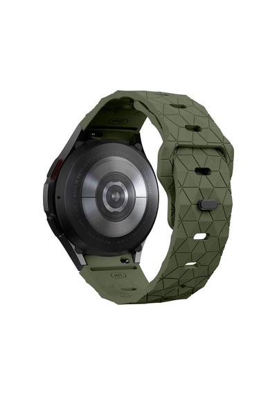 Samsung Uyumlu Galaxy Watch 5 Pro 45mm Zore Krd-116 20mm Futbol Desenli Spor Tasarımlı Silikon Kordon-beyaz