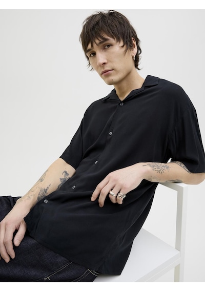 Jack & Jones Erkek Kısa Kollu Gömlek - Jeff - 12268443 Black Siyah