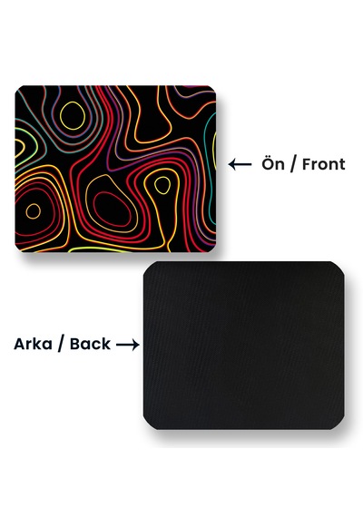 Colored Topography Map 22x18cm Mp372218 İlyuka Mini Boy Mousepad