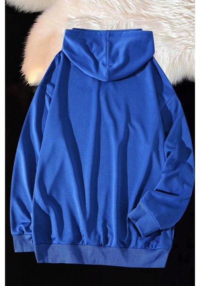 Wonderful Baskılı Oversize Sweatshirt Mavi