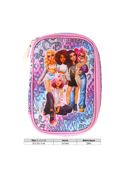 Wow Generation Kız Çocuk Mavi Group Baskılı Organizer Düzenleyici Kalem Çantası - W6051