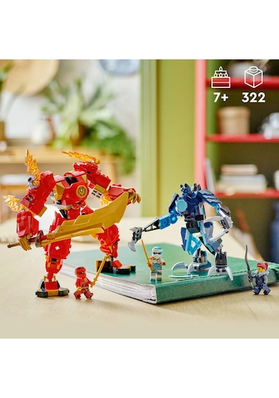 LEGO® NINJAGO Kai’nin Ateş Elementi Robotu 71808 7+ Yaratıcı Oyuncak Yapım Seti - 322 Parça