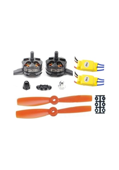 2 adet MT2204 2300Kv Fırçasız Motor CW/CCW + 5045 Pervane + 20A