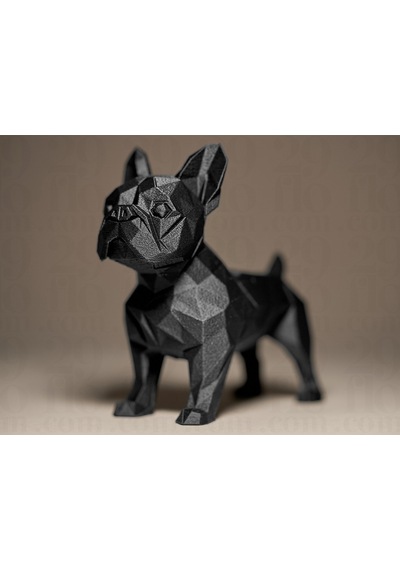 Modern Geometrik French Bulldog Biblo - Dekoratif Köpek Figürü Heykelcik