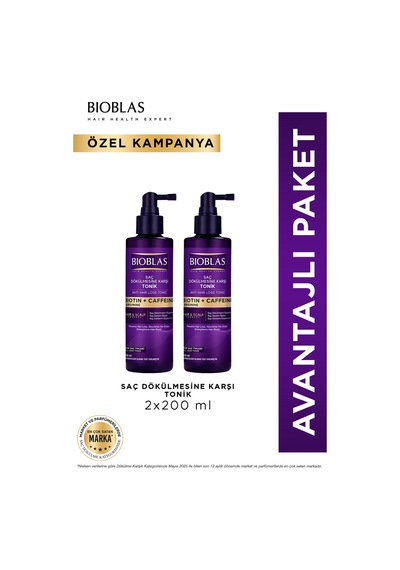 Biotin & Kafein Saç Dökülmesine Karşı Tonik 2 X 200 Ml