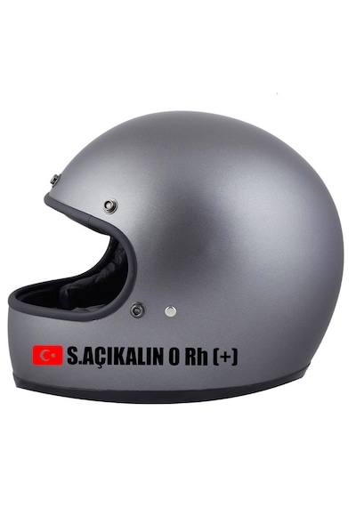 Bayraklı Ad Soyad Kan Grubu Sticker 2 Adet - Motosiklet Araba Oto Cam Sticker - 00315 15 Cm