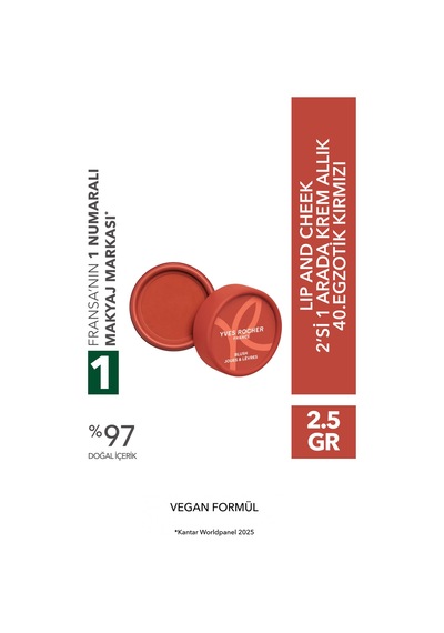 Yves Rocher Krem Allık - Lip And Cheek 2 Si 1 Arada 40. Egzotik Kırmızı