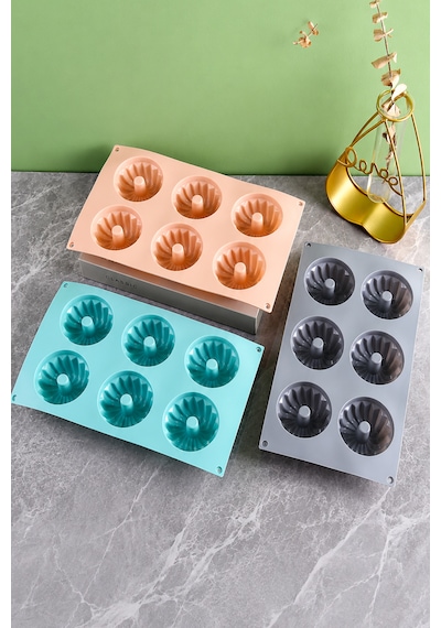 6'lı Muffin Ve Kek Kalıbı - Silikon Muffin Kek Kalıbı - Silikon Yanmaz Yapışmaz Yüksek Isıya Dayanıklı Ekstra Kaliteli Mavi