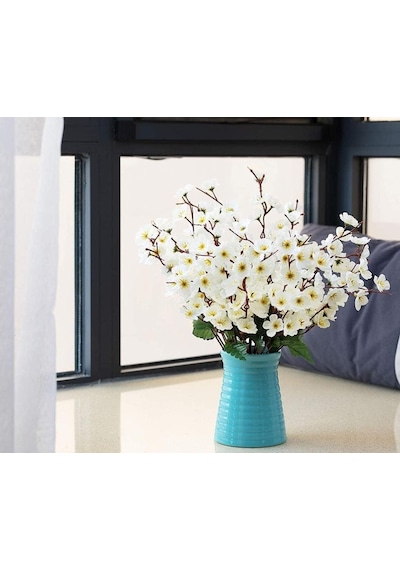 Nettenevime Yapay Çiçek Bahardalı Japon Kiraz Çiçeği 7 Dallı 57cm Beyaz Diğer