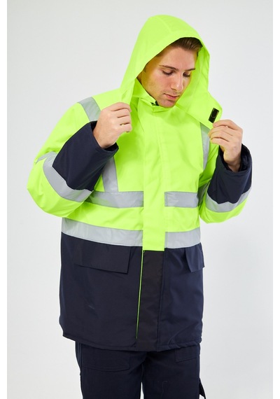 Parka Yeşil Lacivert Lacivert - Fosforlu Sarı