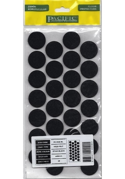 Mey İthalat Pacific 6128 Bl Yapışkanlı Keçe 28 Mm Siyah