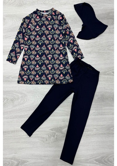 My Kids Wear 7-16 Yaş Tesettür Mayo Gri - Yeşil