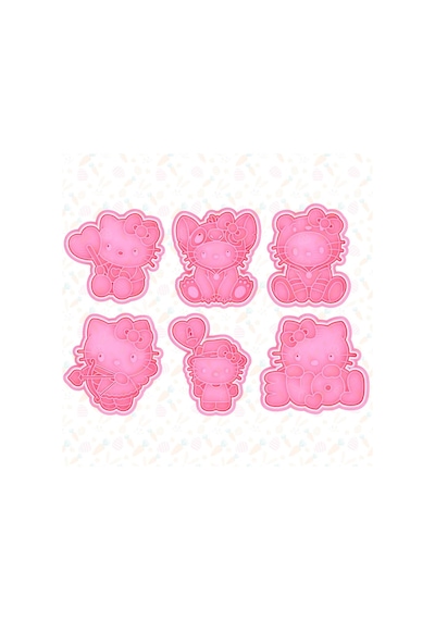 Hello Kitty Temalı Modeli Kurabiye Kesici Kalıbı Seti Pembe