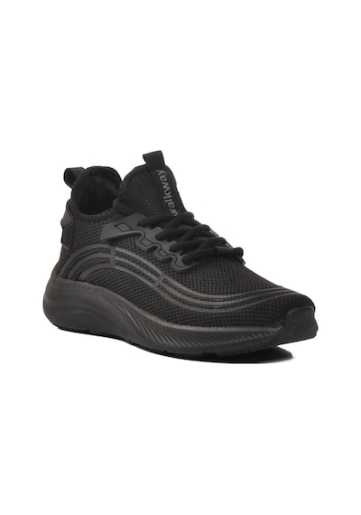 Walkway Onega Siyah-siyah Fileli Unisex Spor Ayakkabı 001