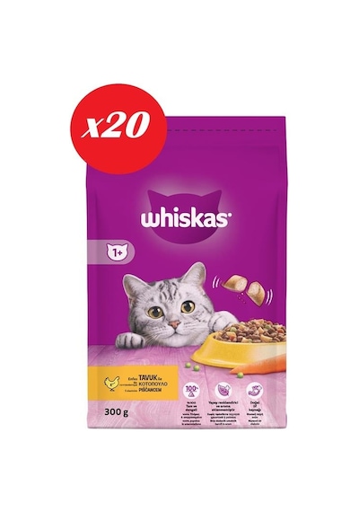 Whiskas Tavuklu Sebzeli Kuru Kedi Maması 300 Gr Set 20'li