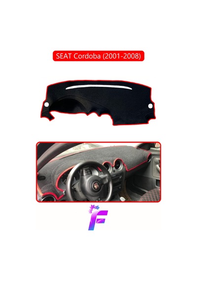 Seat Cordoba 2001-2008 Uyumlu Torpido Örtüsü Yansıma Önleyici Tam Koruma Hızlı Montaj K9 Kırmızı