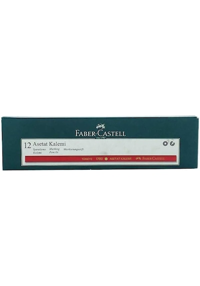 Faber Castell İşaretleme Asetat Kalemi 1700 Kırmızı 12'li Kutu Diğer