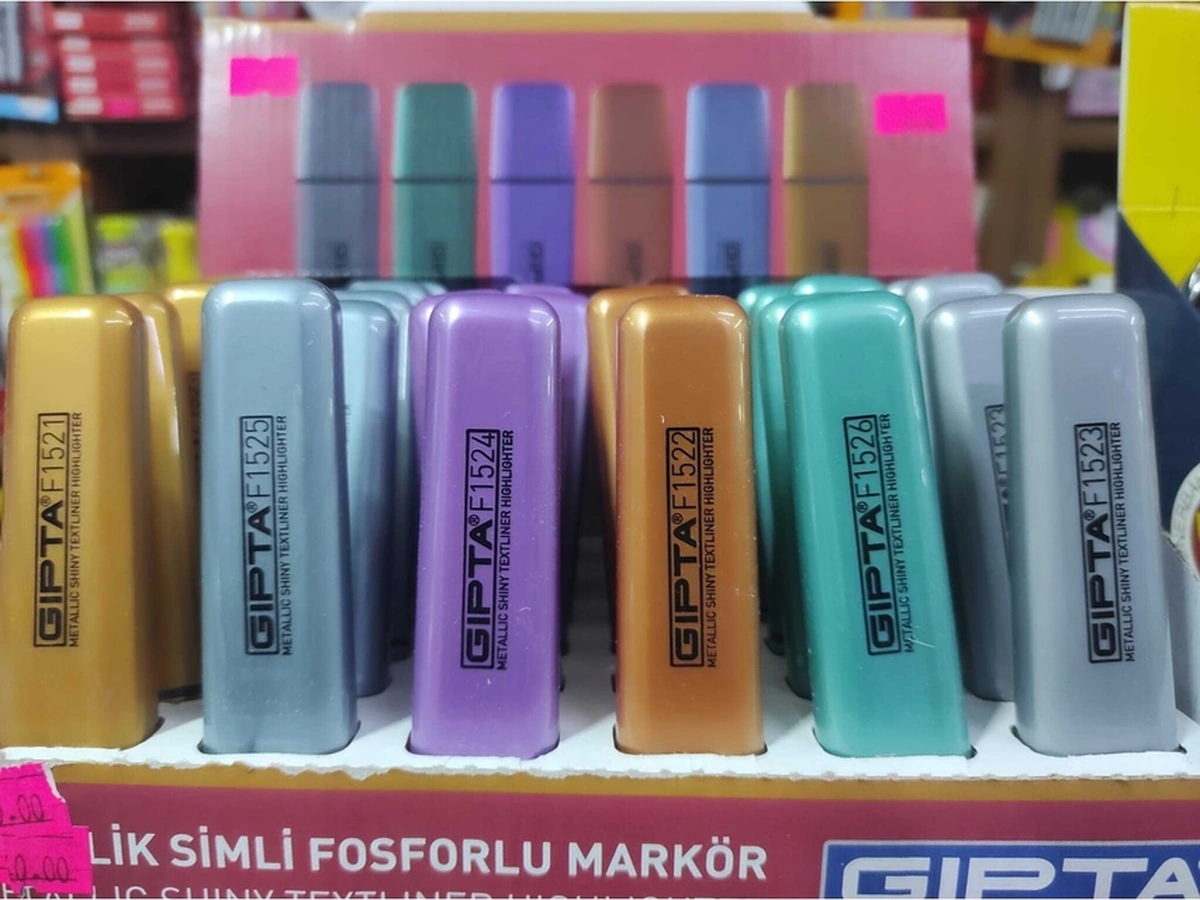 Simli -metalik Fosforlu Kalem Seti 6 Adet Yeniiiiiii Karışık