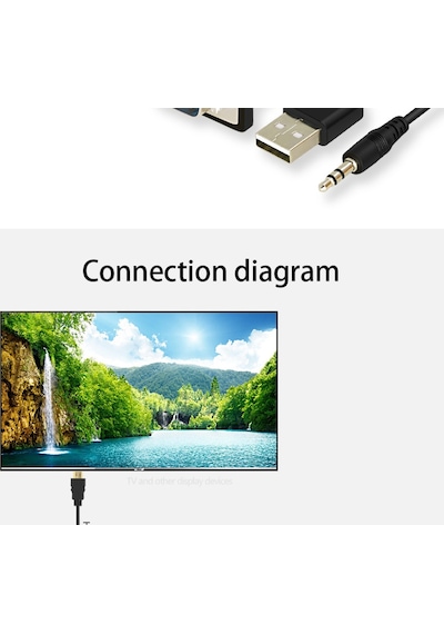 Vga To Hdmi Kablo Dönüştürücü Görüntü Ve Ses Çevirici 4310P Adapt